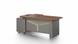 Imperium Executive Desk 2.0m -Walnut & Grey