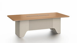 Ebony Boardroom Table 2.4m x 1.2m - Golden Oak & Grey