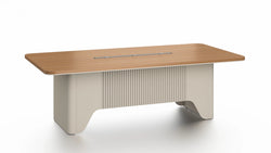 Ebony Boardroom Table 2.4m x 1.2m - Golden Oak & Grey