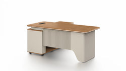 Ebony Executive Desk 1.8m -Golden Oak & Grey