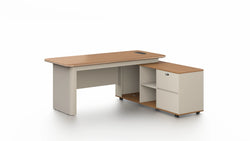 Ebony Executive Desk 1.8m -Golden Oak & Grey