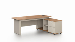 Ebony Executive Desk 2m -Golden Oak & Grey