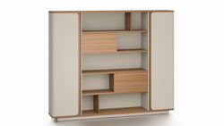 Ebony File Cabinet 2.4m -Golden Oak & Grey