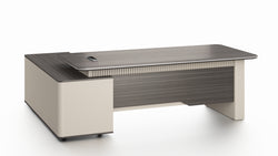Phantom Executive Desk 2.4m – Ebony & Elegance Grey With LED Panel