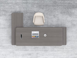 Phantom Grand Executive Desk 2.4m – Ebony & Elegance Grey With LED Panel