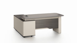 Phantom Executive Desk 1.8m – Ebony & Elegance Grey With LED Panel