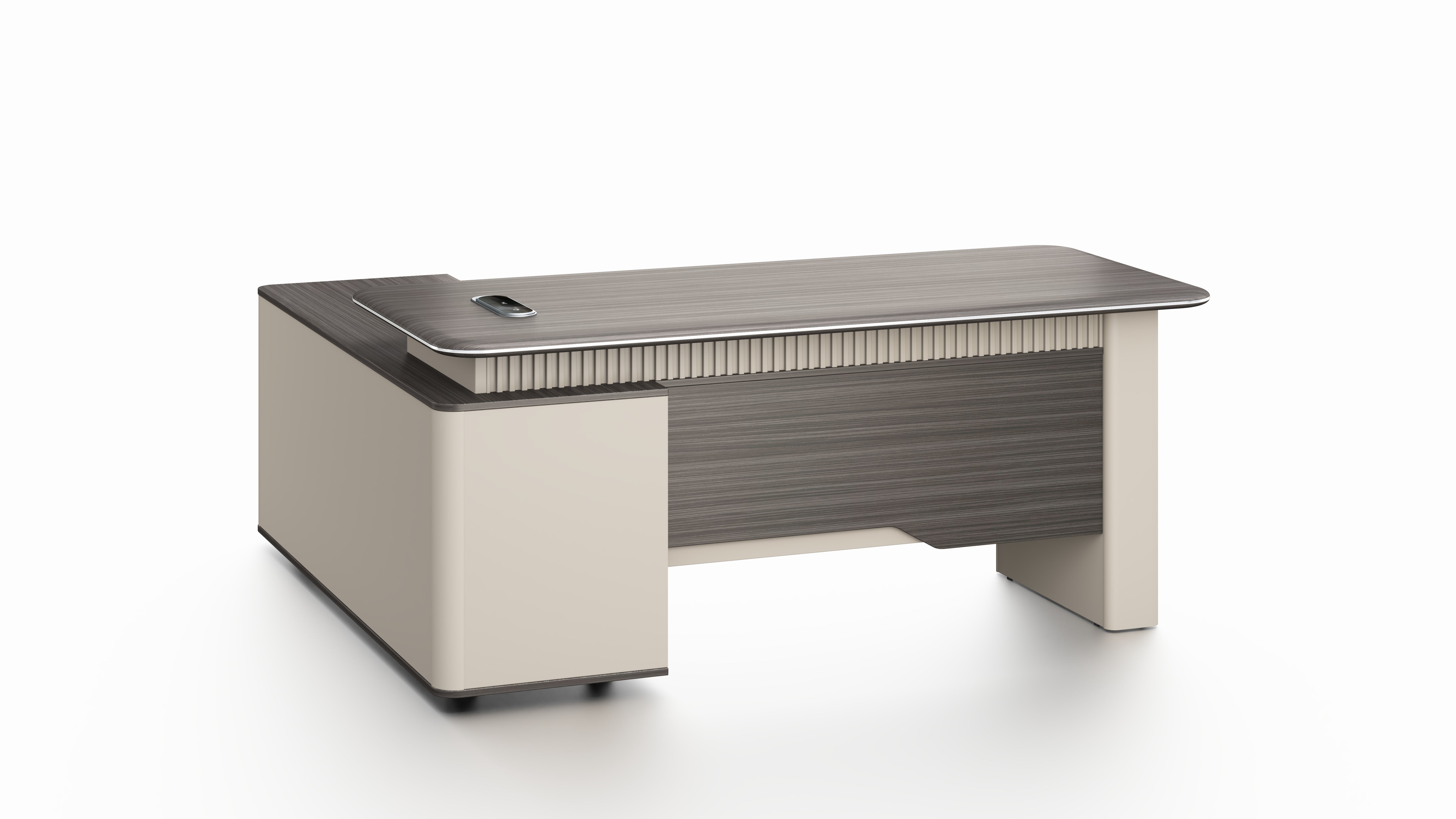 Phantom Executive Desk 1.8m – Ebony & Elegance Grey With LED Panel