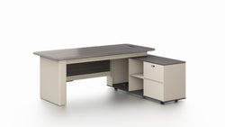 Phantom Executive Desk 2.0m – Ebony & Elegance Grey With LED Panel