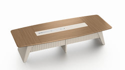Flinders Conference Table 3.6m x 1.4m Walnut & Elegance Grey–With Wire Management System