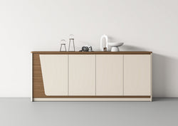 Flinders Storage Low File Cabinet 2m – Walnut & Elegance Grey