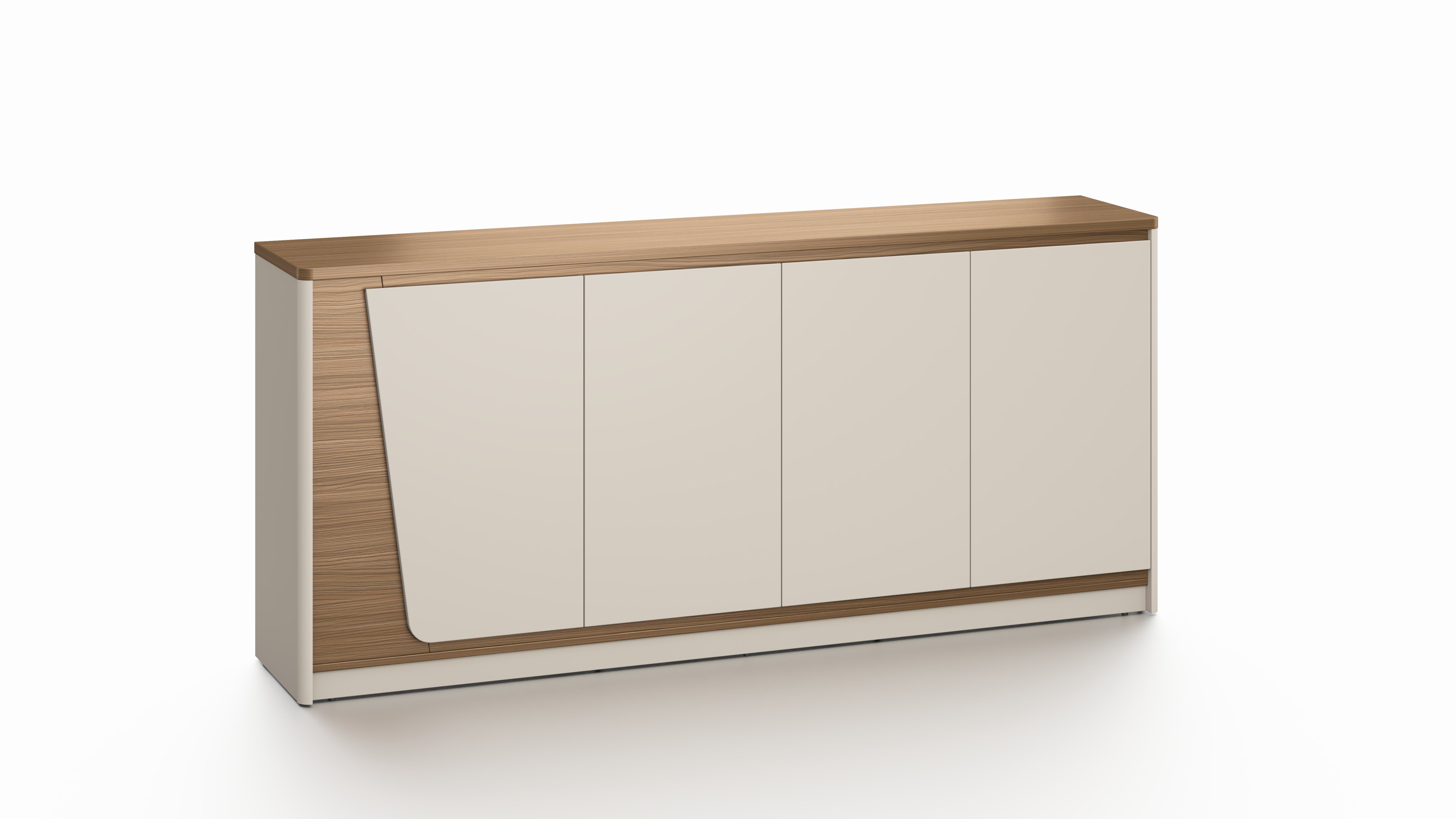 Flinders Storage Low File Cabinet 2m – Walnut & Elegance Grey
