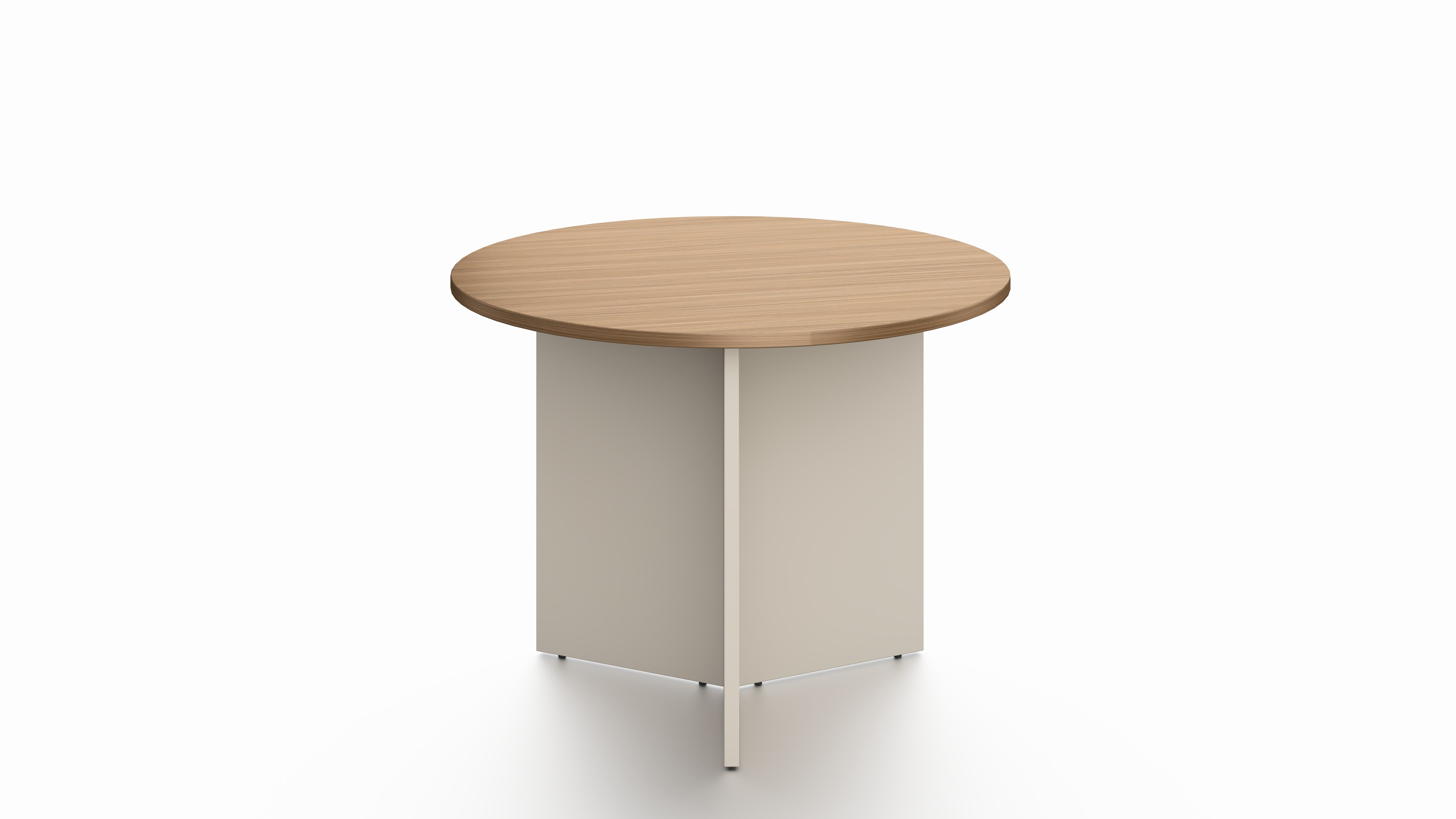 Flinders Round Meeting Table 1.0m – Walnut & Elegance Grey