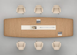 Flinders Conference Table 3.6m x 1.4m Walnut & Elegance Grey–With Wire Management System