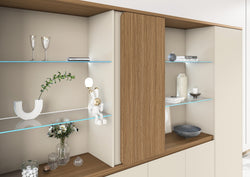 Flinders Storage Cabinet 3.0m – Walnut & Elegance Grey
