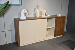 Empire Low File Cabinet 2.0m – Verge Walnut & Elegance Grey