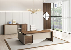 Empire Low File Cabinet 2.0m – Verge Walnut & Elegance Grey