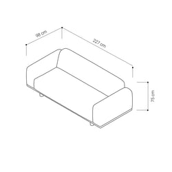 Classic Leather Sofa 3-Seater W227xD98xH41cm (Melbourne Only)