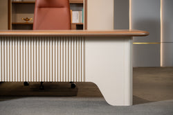 Ebony Executive Desk 2m -Golden Oak & Grey
