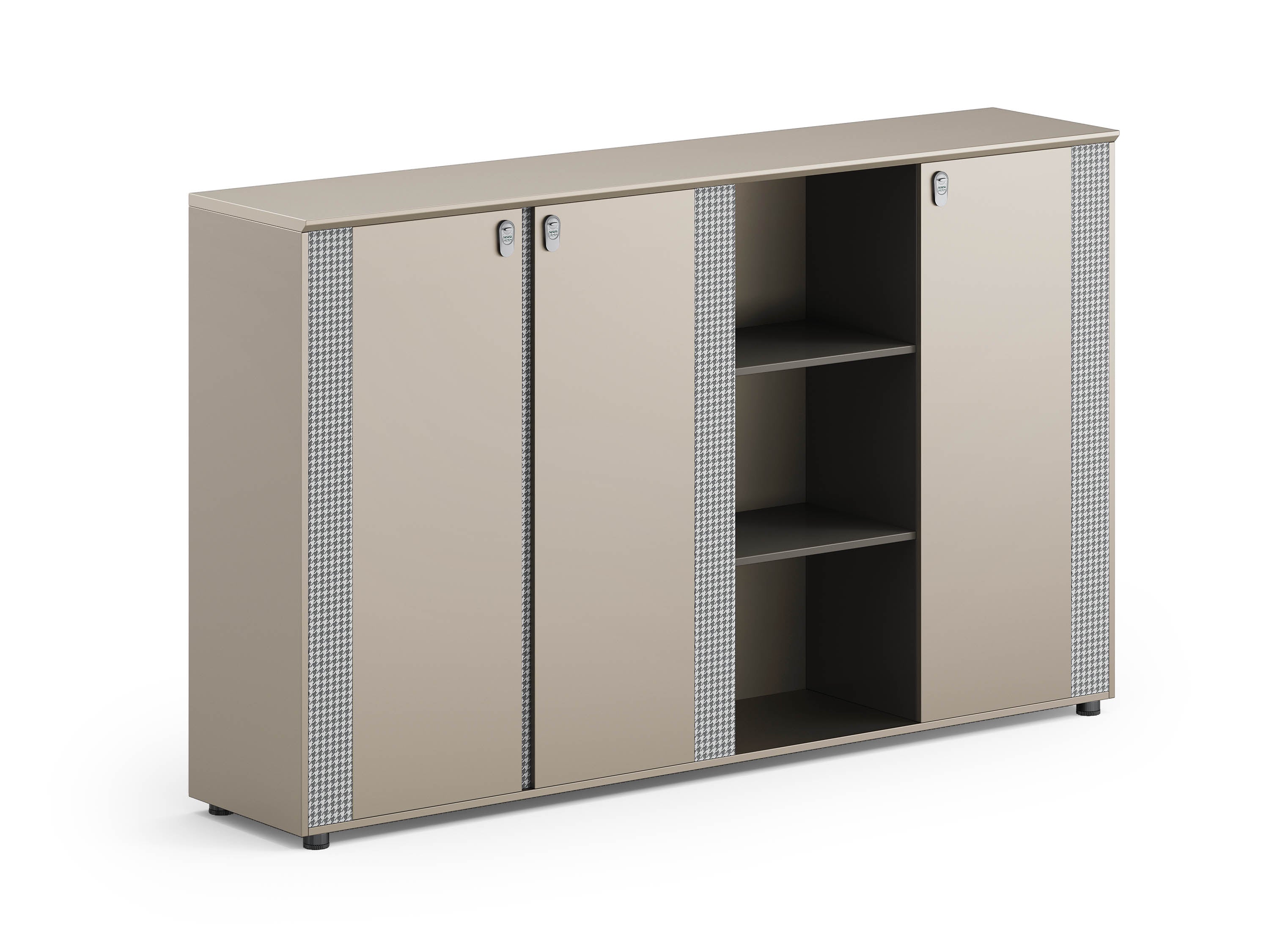 Milano Low File Cabinet 2m – Wooden Grain Finish