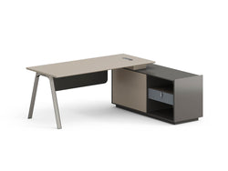 Milano Executive Desk 2.0m Left Return – Wooden Grain Finish