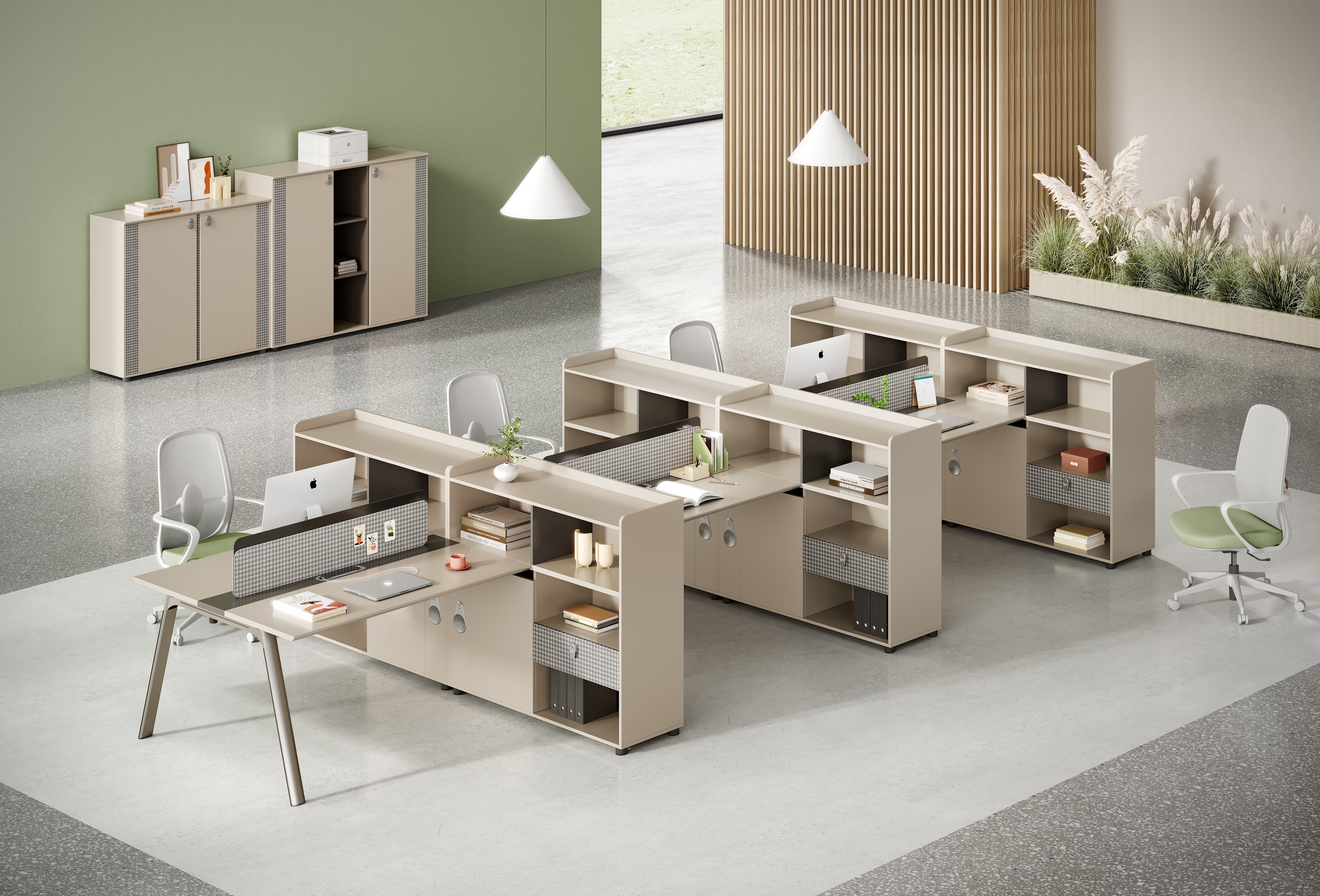 Milano Low File Cabinet 2m – Wooden Grain Finish