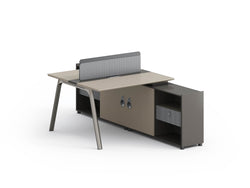 Milano 2 People Workstation 1.2m Extention – Wooden Grain Finish