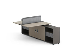 Milano 2 People Workstation 1.2m Extention – Wooden Grain Finish
