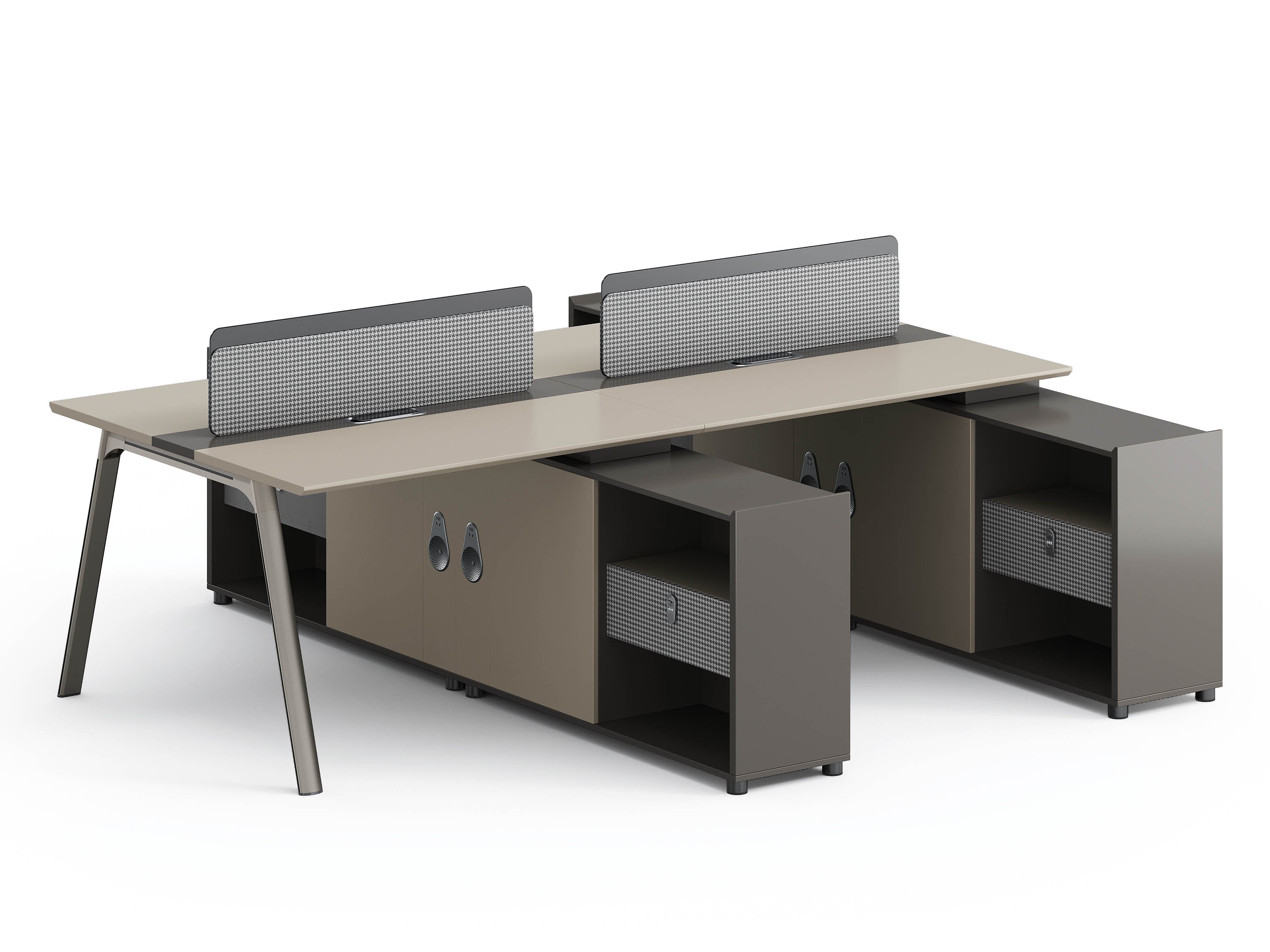 Milano 2 People Workstation 1.2m Extention – Wooden Grain Finish