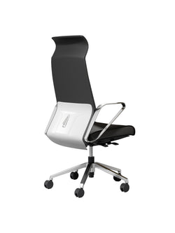 Dustin Executive Leather Chair – Black & White | Leather & Aluminium
