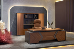 Oxford File Cabinet 2.4m -Golden Oak & Grey