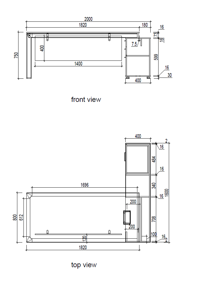 Nova Executive Desk 2.0m -White & Grey
