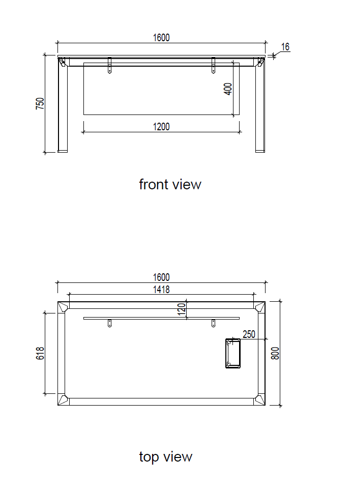 Nova Office Desk 1.6m -White & Grey