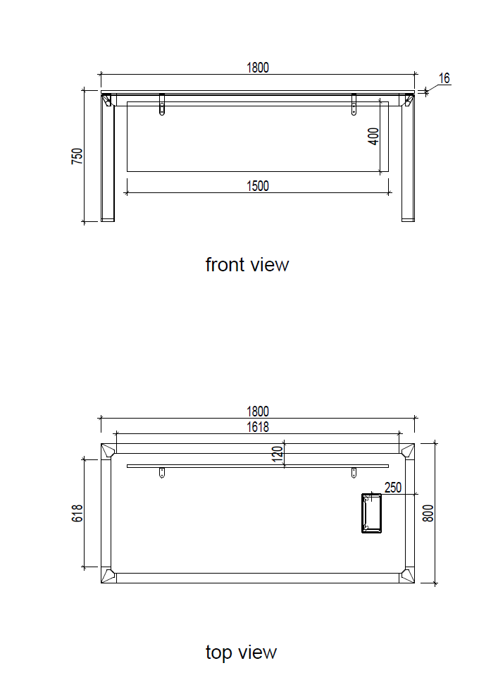 Nova Office Desk 1.8m -White & Grey