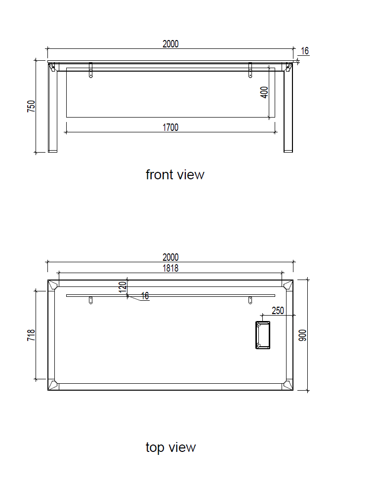 Nova Office Desk 2.0m -White & Grey