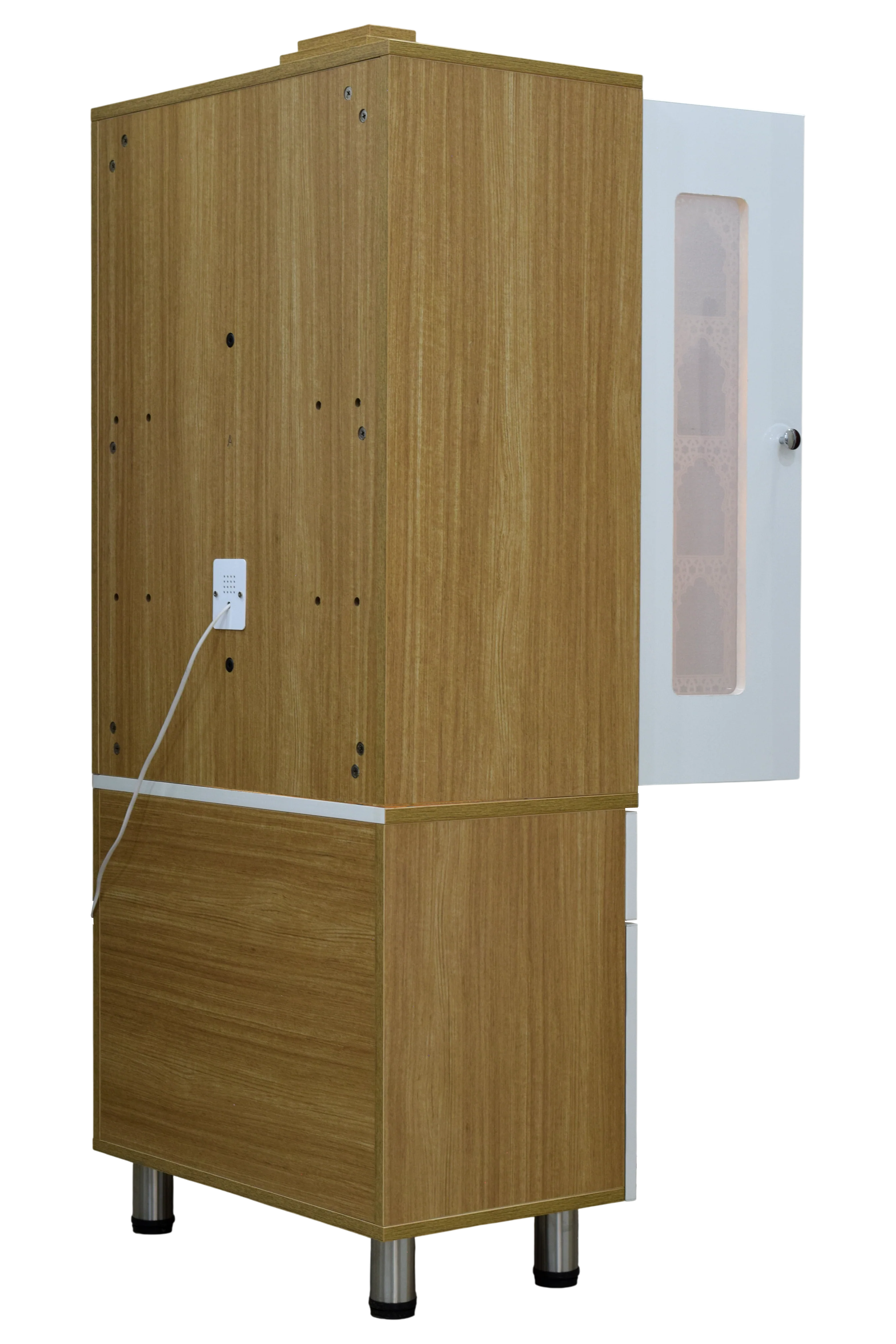 FC Designer Wooden Mandir with Pocket Doors & LED Lighting