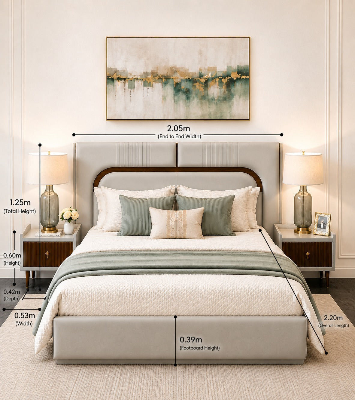 FC Luxury King Size Gas Lift Storage Bed with Bedside Tables( Melbourne only)