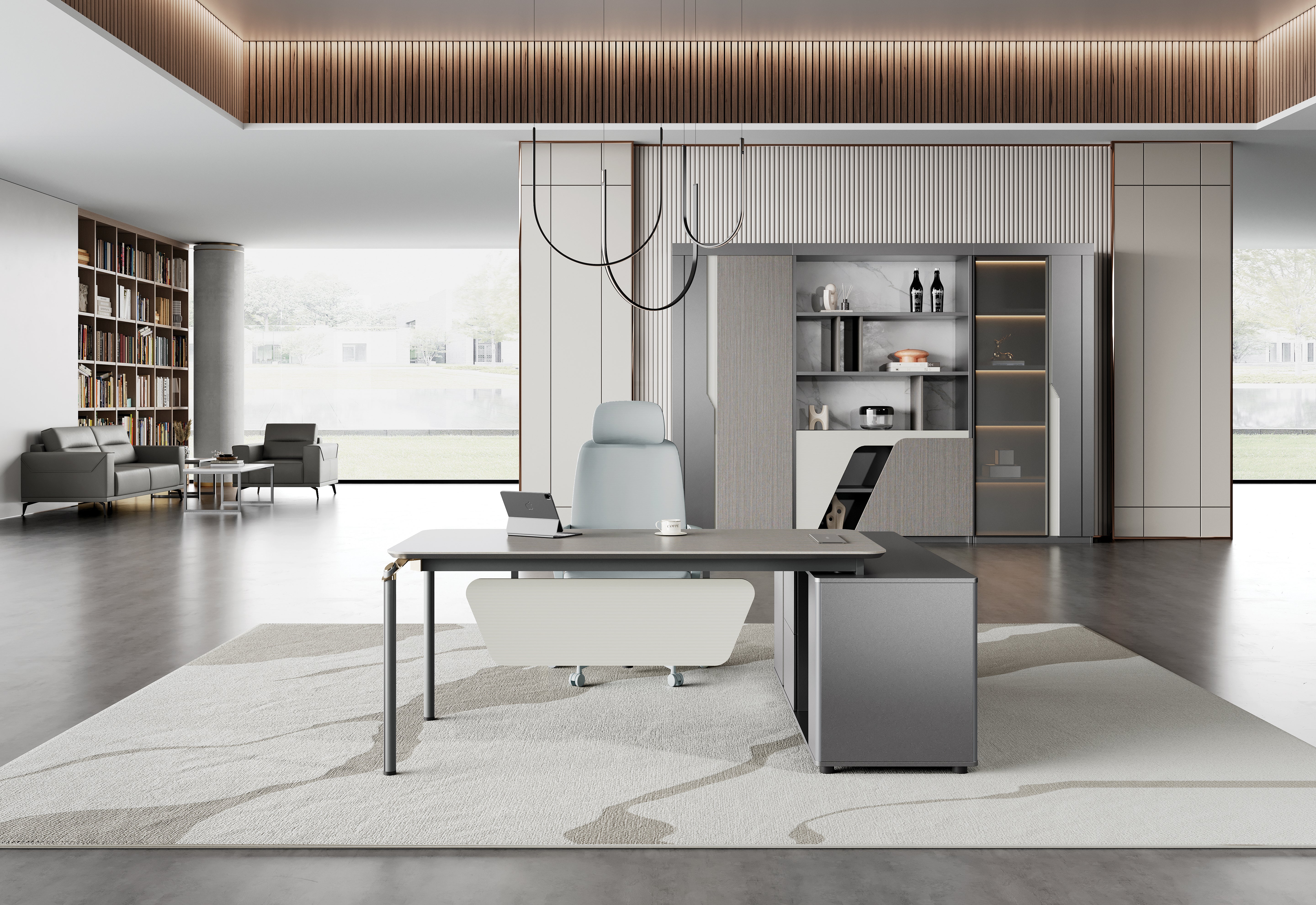 Raymond Bookcase 2m – Wooden Grain Finish