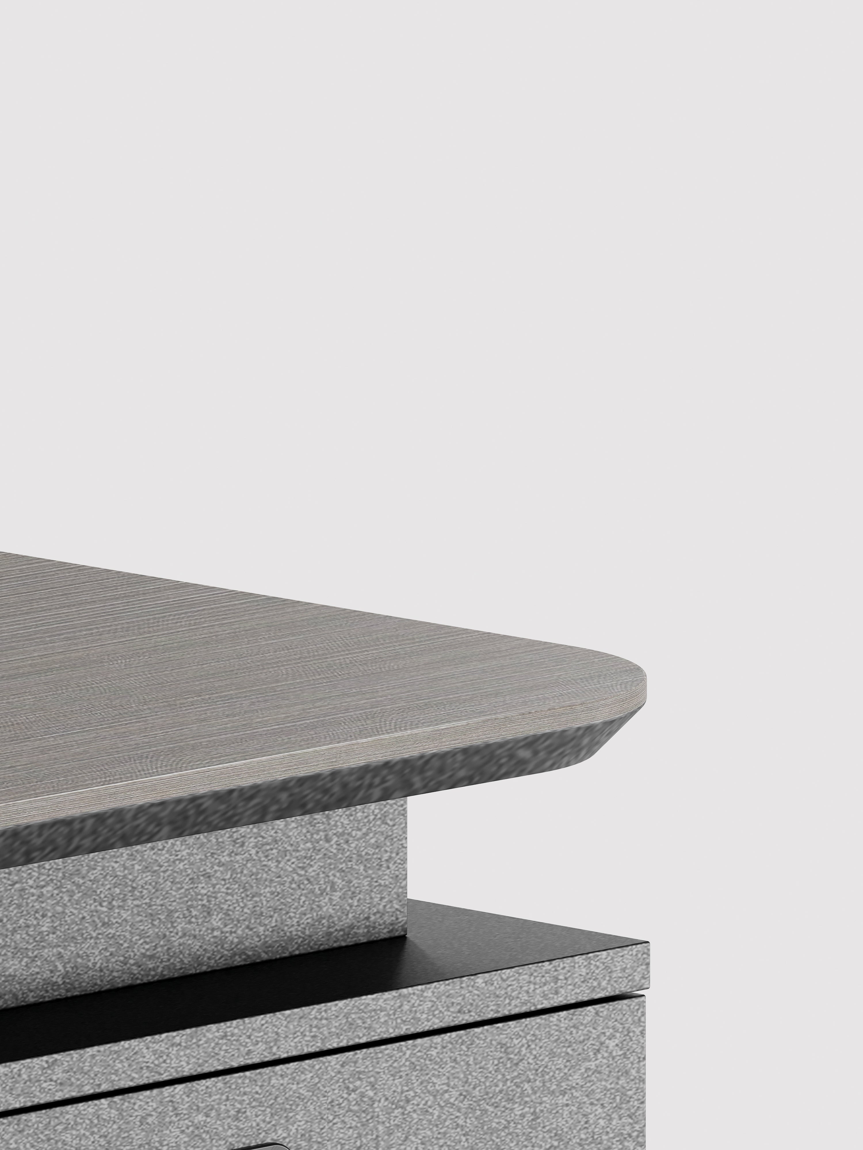 Raymond Executive Desk 1.8m – Wooden Grain Finish with Wire Management