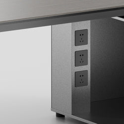 Raymond Executive Desk 1.8m – Wooden Grain Finish with Wire Management