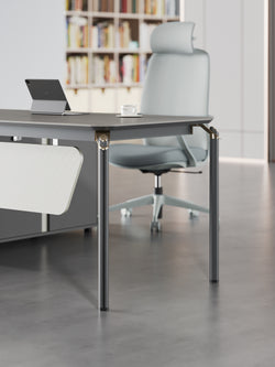Raymond Executive Desk 1.8m – Wooden Grain Finish with Wire Management