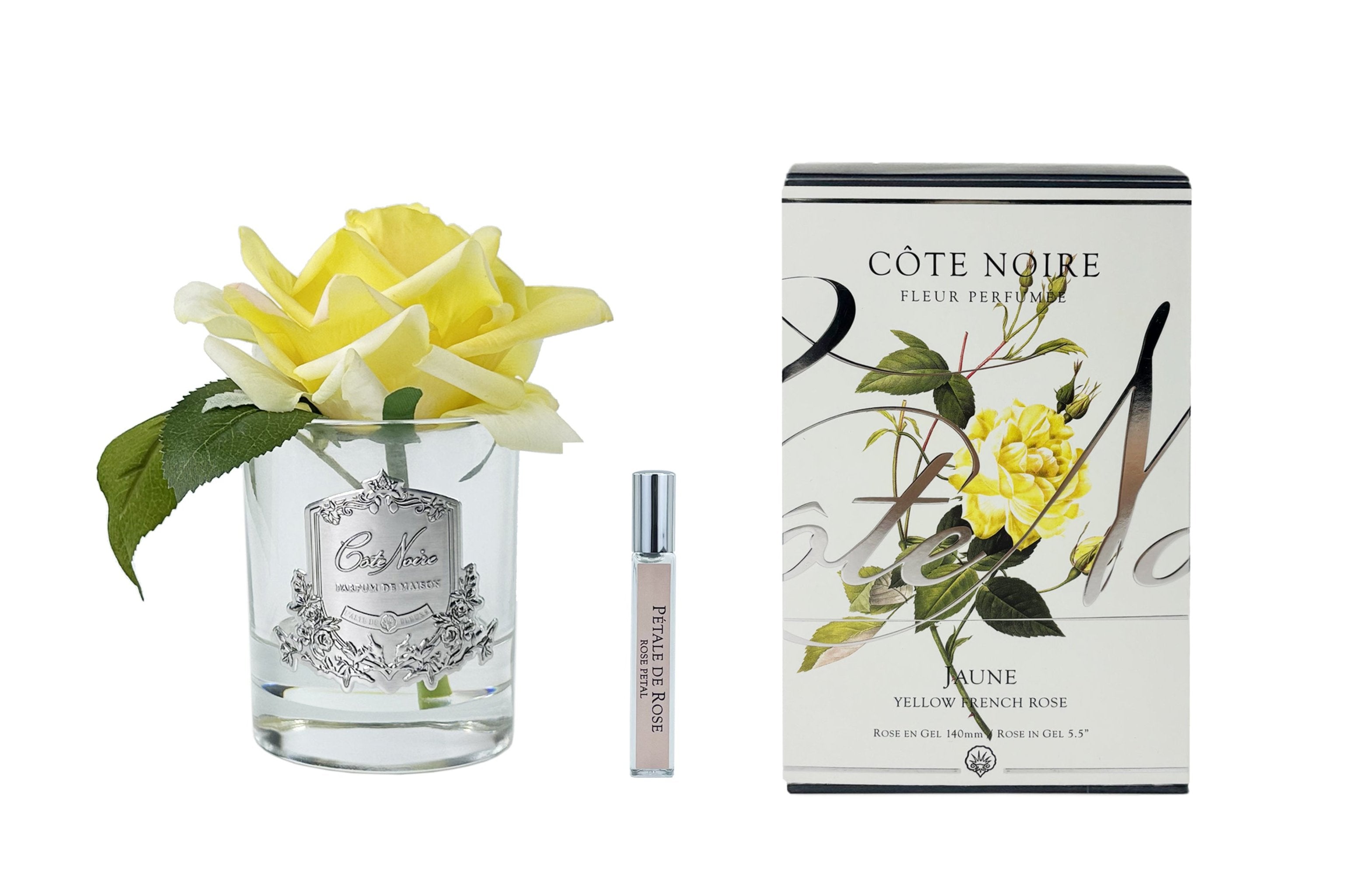 Cote Noire Perfumed Natural Touch Single Rose - Clear - Yellow - GMR08