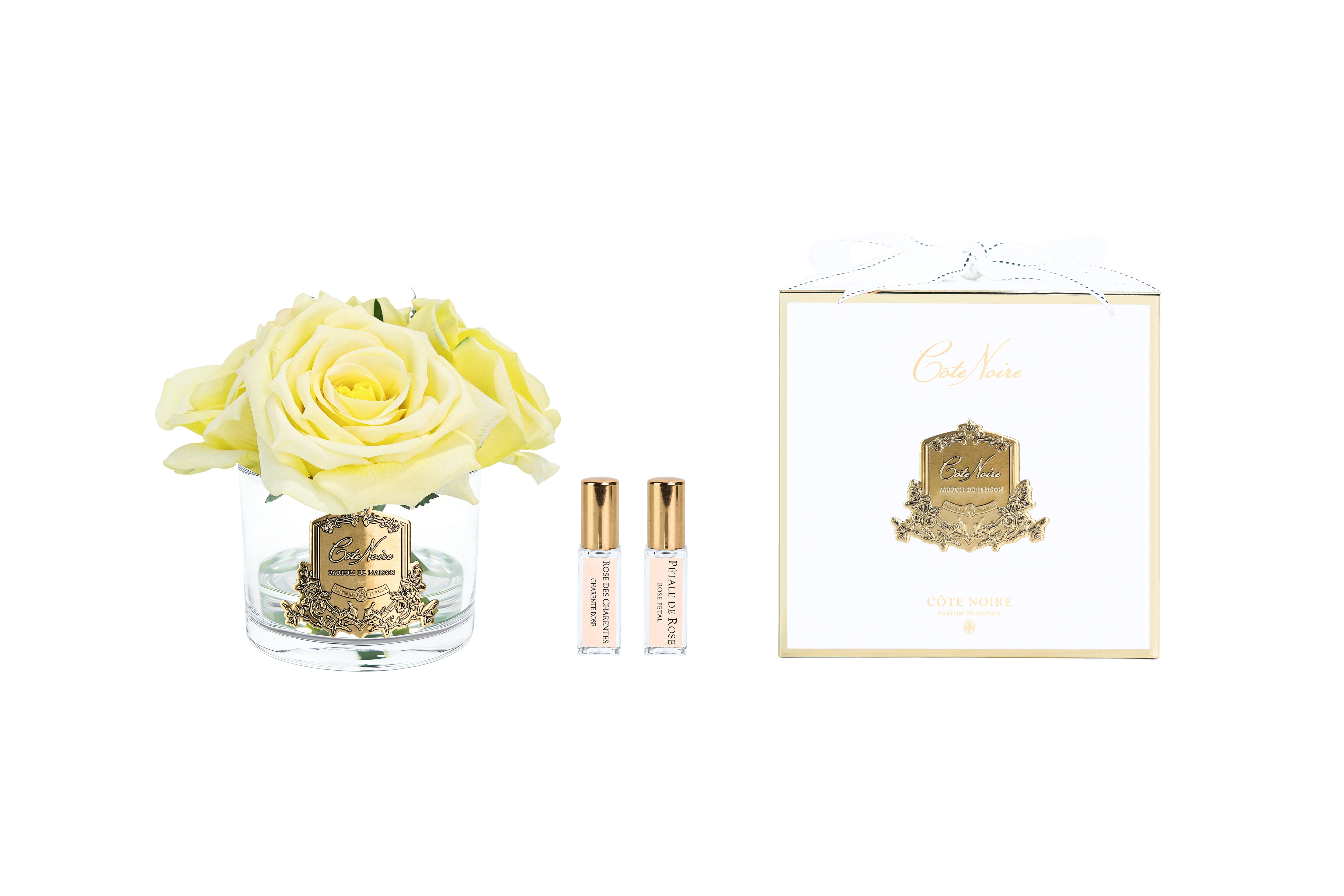Cote Noire Perfumed Natural Touch 5 Roses - Clear with Gold Crest - Yellow - GMR68