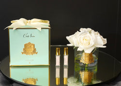 Cote Noire Perfumed Natural Touch 5 Roses - Clear & Gold Badge - Ivory White - GMR92 - Jade Tiffany Box