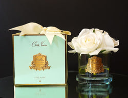 Cote Noire Perfumed Natural Touch 5 Roses - Clear & Gold Badge - Ivory White - GMR92 - Jade Tiffany Box