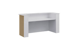 Meiko Reception Desk Oak Panels With White Top 210cm