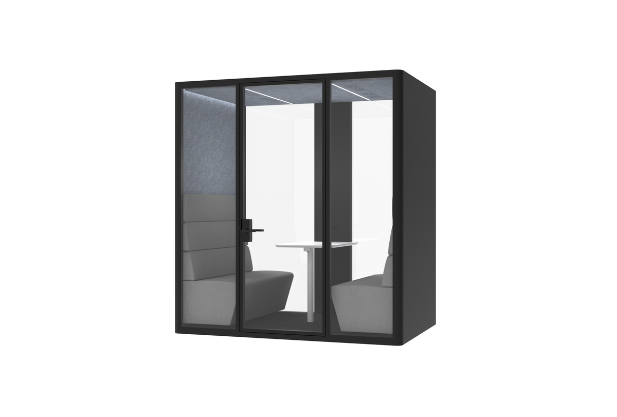 Deep Focus Acoustic Office Meeting Pod XXL Option B – Black & White