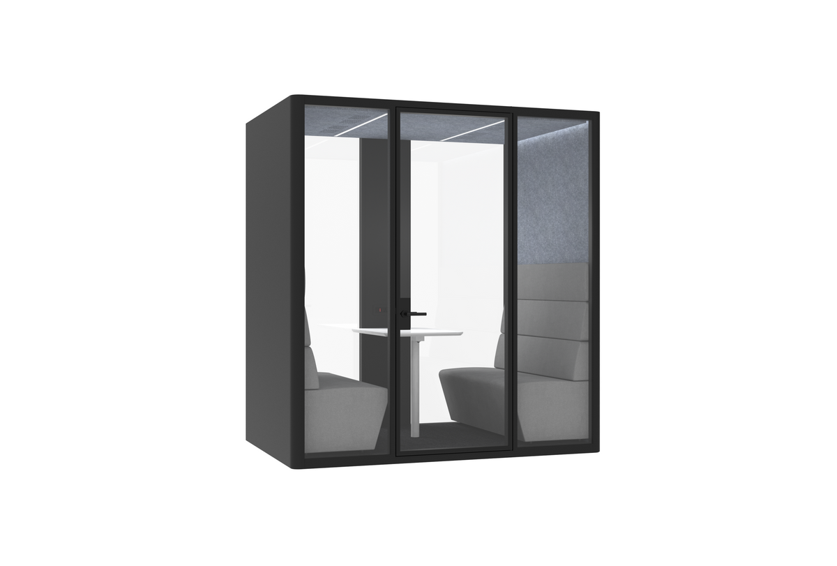 Deep Focus Acoustic Office Meeting Pod XXL Option B – Black & White