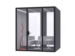 Deep Focus Acoustic Office Meeting Pod XXXL Option D – Black & White