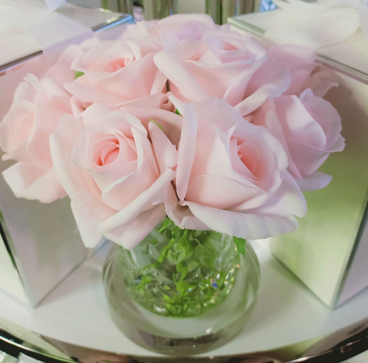 Cote Noire Herringbone Flower - Rose Buds - Clear - French Pink - HCF23