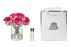 Cote Noire Herringbone Flower - Rose Buds - Clear - Magenta - HCF27